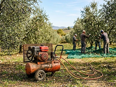 Quale motocompressore scegliere per la raccolta delle olive: potenza, operatori e motore