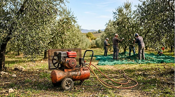 Quale motocompressore scegliere per la raccolta delle olive: potenza, operatori e motore