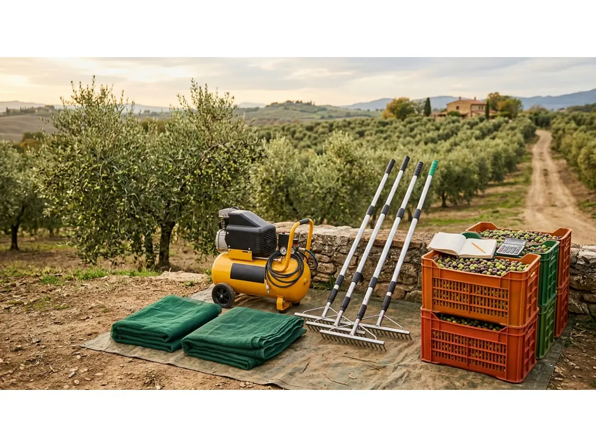 Quanto costa attrezzarsi per la raccolta delle olive? Budget per ogni tipo di oliveto