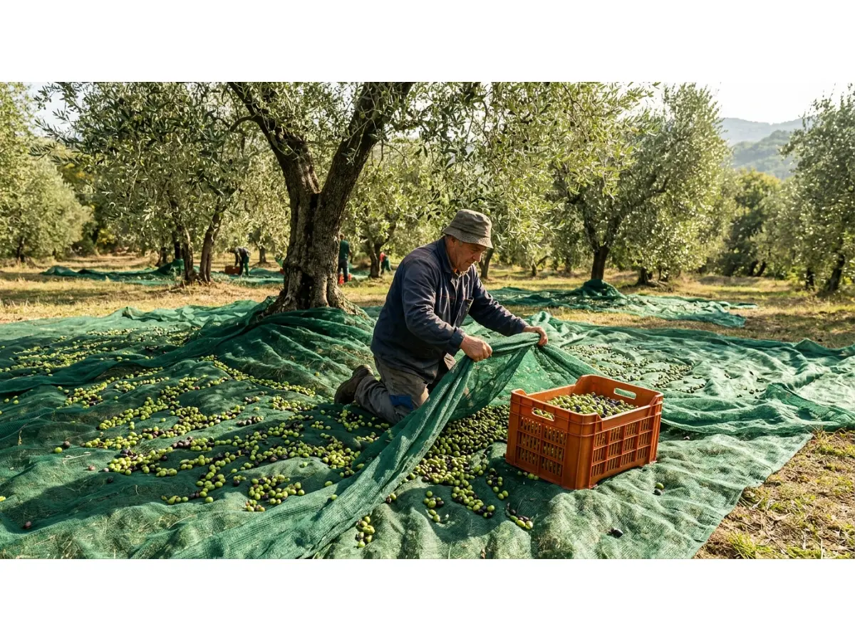 Raccolta olive con le reti: come stenderle, quali scegliere e come organizzare il lavoro